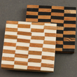 Load image into Gallery viewer, Striped Wood Coaster - Set of 4