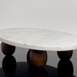 Load image into Gallery viewer, Marble Cake Stand with Wooden Feet