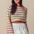 Load image into Gallery viewer, Mia Striped Crop Sweater