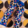 Load image into Gallery viewer, Bold Blue Floral Sheer Socks