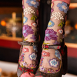 Load image into Gallery viewer, Dark Florals Sheer Socks