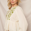 Load image into Gallery viewer, Popea Peplum - Olive<br>***LAST ONE***
