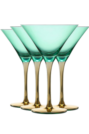 Colored Martini Glasses - Teal