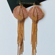Load image into Gallery viewer, 18K Gold Shimmy Shakin' Fringe Earrings - Champagne Pink