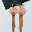 Load image into Gallery viewer, 18K Gold Shimmy Shakin' Fringe Earrings - Pink Pearl