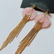 Load image into Gallery viewer, 18K Gold Shimmy Shakin' Fringe Earrings - Pink Pearl