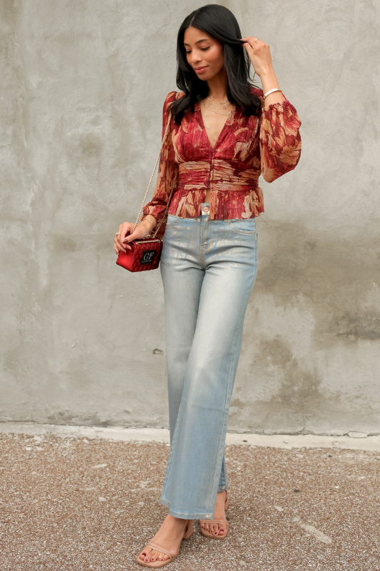 High Rise Golden Jeans