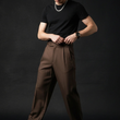 Load image into Gallery viewer, Wellington Side-Tab Trousers- Coffee

