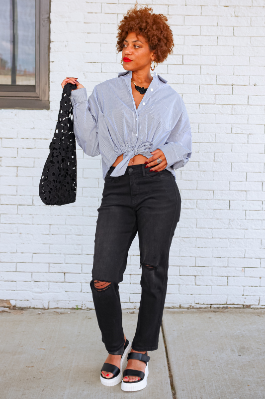 Betsy Black Crop