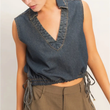 Load image into Gallery viewer, Delta Denim Top- Dark Wash
