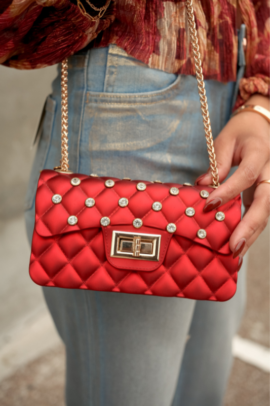 God Forbid - Quilted Rhinestone Bag