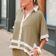Load image into Gallery viewer, Carisa Contrast Top - Green
