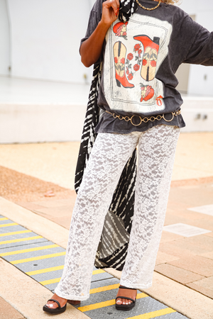 Now You See Me Lace Pant - White