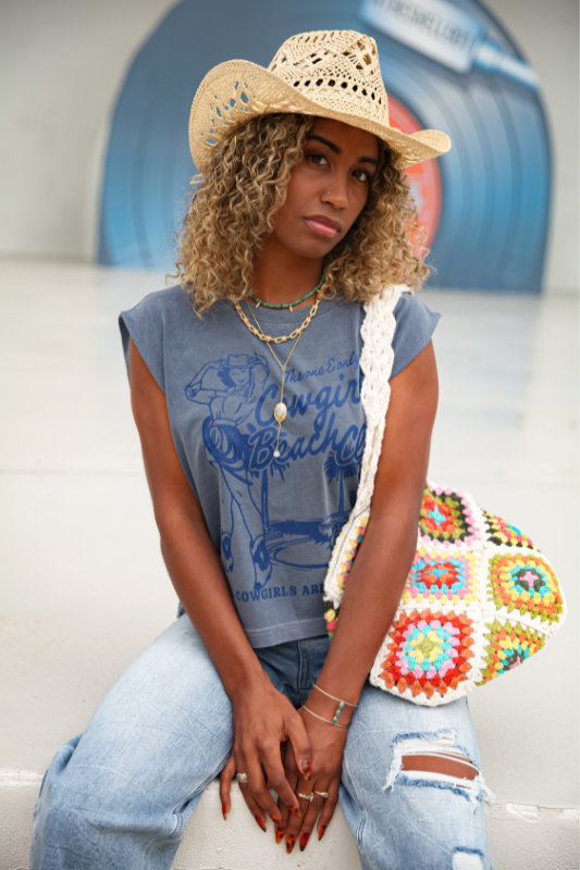 Cowgirl Beach Club Cropped Tank
