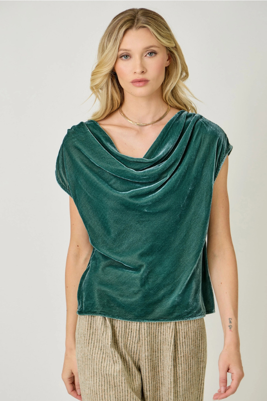 Vera Velvet Top- Emerald