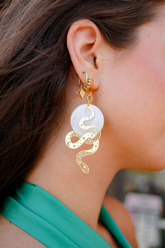 Snake Earrings: Cut-Out