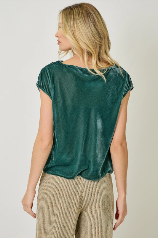 Vera Velvet Top- Emerald