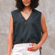 Load image into Gallery viewer, Delta Denim Top- Dark Wash
