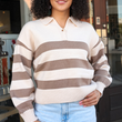Load image into Gallery viewer, Dakota Striped Sweater - Taupe
