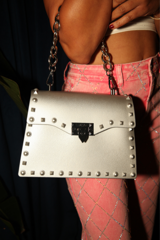 Metallic Spikes Chain Bag