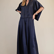 Load image into Gallery viewer, Sylvie Satin Pant- Navy
