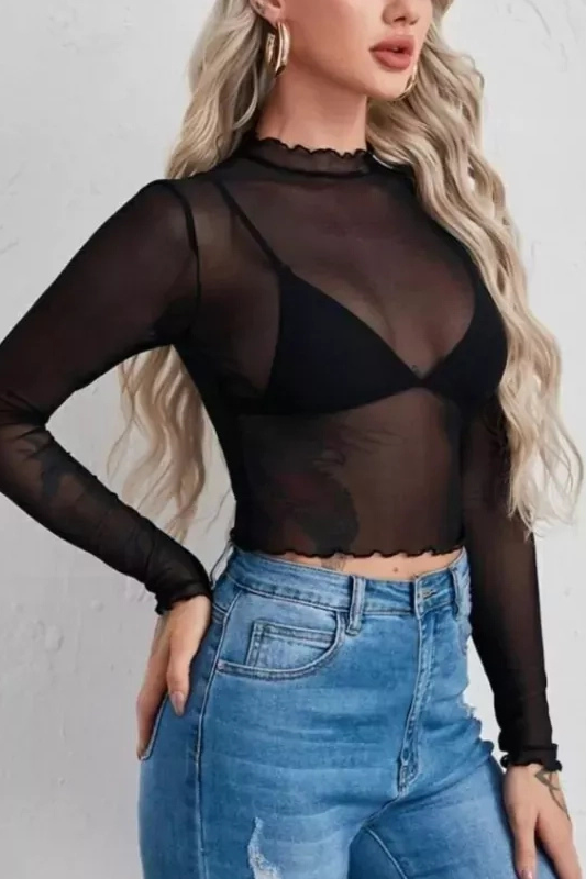 Black Sheer Top