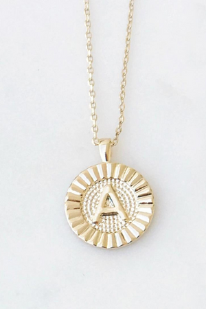 Round Initial Coin Necklace