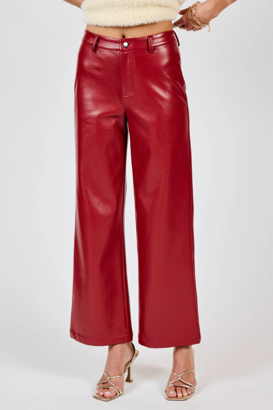 Vision Leather Pants - Red