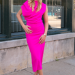 Load image into Gallery viewer, Evelyn Midi Dress- Fuchsia
