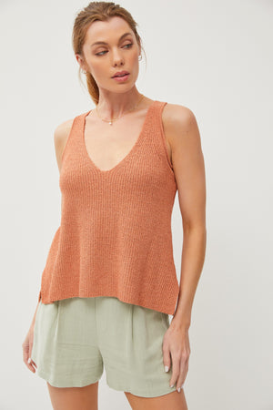 Leta Knit Tank - Carrot