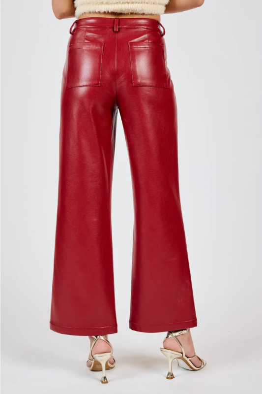 Vision Leather Pants - Red