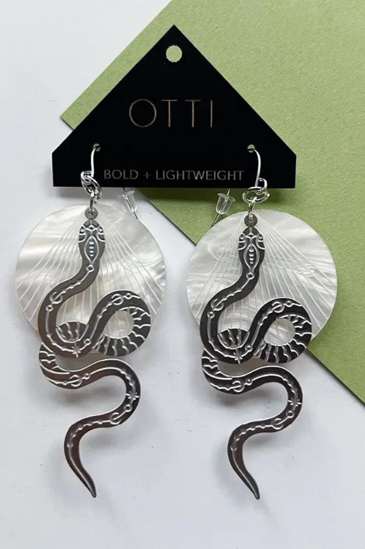 Silver Snake Earrings: Solid