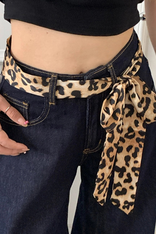 Leopard Print Skinny Scarf