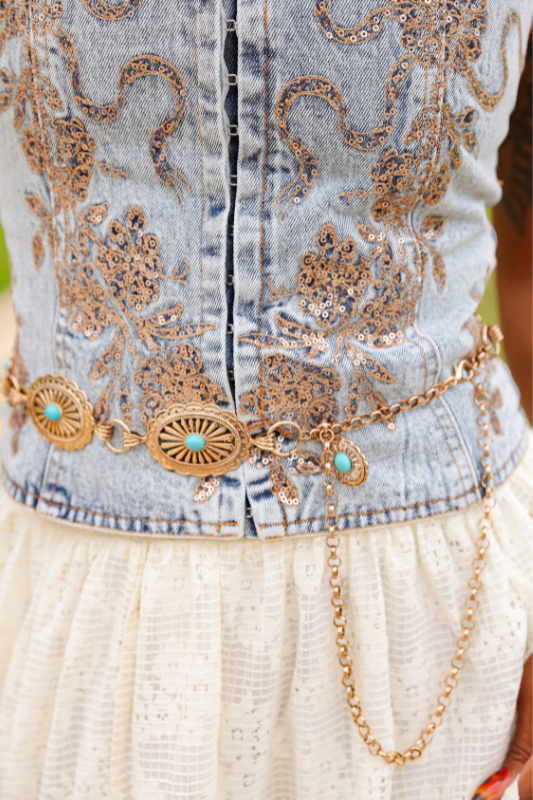 Western Concho Chain Belt