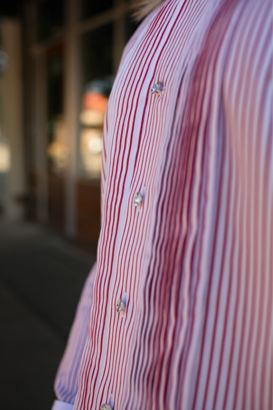 Barb Dress Shirt - Red Stripe Tux