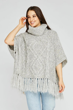 Kindred Pullover Shawl - Heather Grey<br>***Last One***