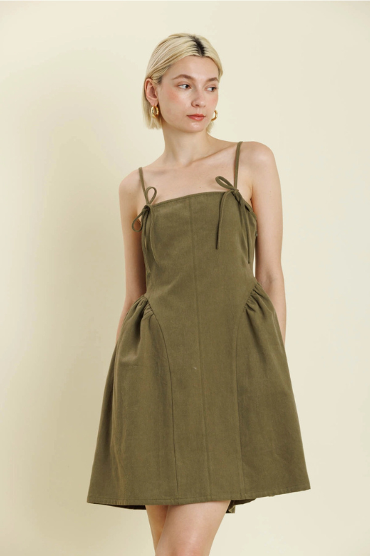 Agnes Mini Dress - Olive