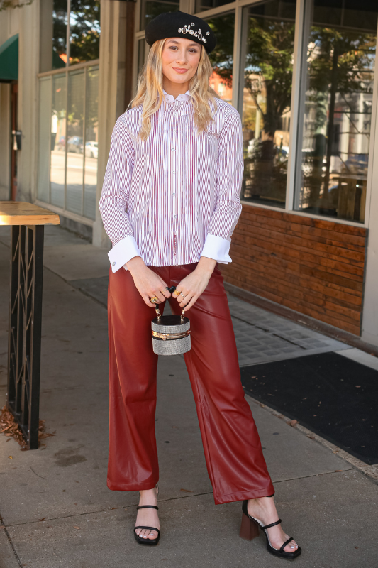 Vision Leather Pants - Red