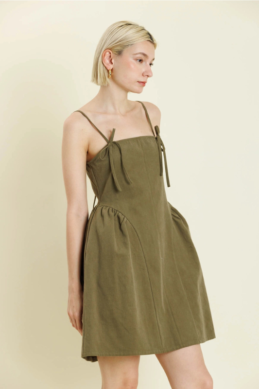 Agnes Mini Dress - Olive