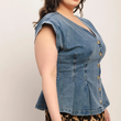 Load image into Gallery viewer, Tisha Denim Top Plus
