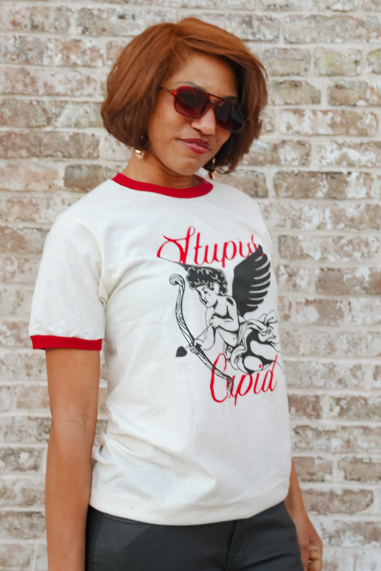 Stupid Cupid Ringer Tee