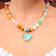 Load image into Gallery viewer, Vicky Rainbow Beaded Heart Necklace
