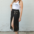 Load image into Gallery viewer, Joana Fringe Buckle Skirt - Black
