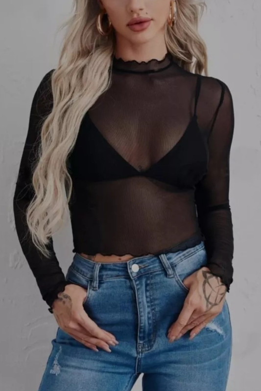 Black Sheer Top