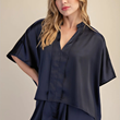 Load image into Gallery viewer, Sylvie Satin Top- Navy
