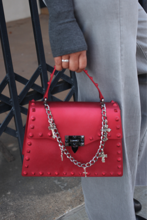 Metallic Spikes Chain Bag