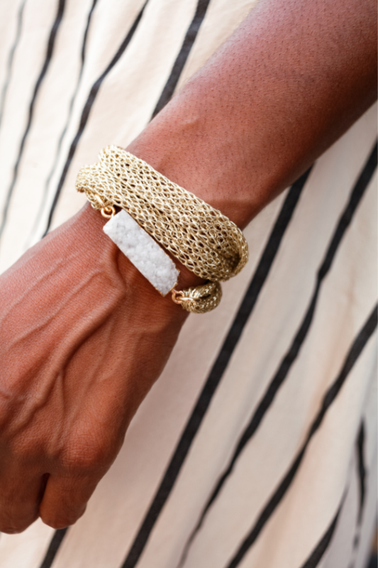 Gold Druzy Stone Bracelet