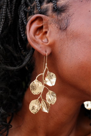Gold Leaf Drop Earrings
