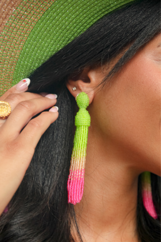 Neon Tassel Pop Earrings