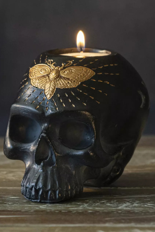 Moth Skull Votive Holder